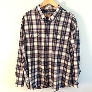 Carhartt Blue Plaid Button Down Relaxed Fit Shirt. Size 2XL.